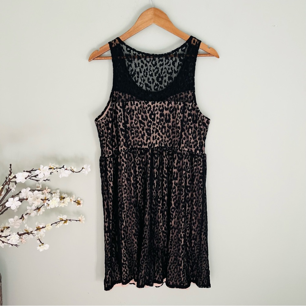 Lane Bryant Sleeveless Cheetah Print Lace Dress Approx Size 16 - Picture 4 of 6